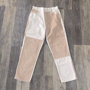 pacsun high rise straight color block jeans